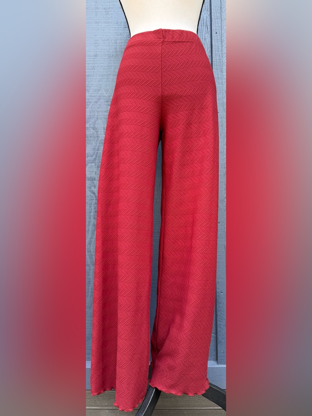 Haystacks Energy Pant S Textured Stretch Wide Leg Pull On Trousers Made in USA